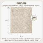 Carriediosa Chunky Knit Throw Blanket 60" X 80" Twin, 100% Hand Made Large Chenille Loop Yarn Soft Fluffy Throws for Couch Sofa Bed, Big Crochet Cozy Heavy Thick Cable Woven Blanket, Light Beige