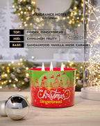 96NORTH Luxury Christmas Candle Gingerbread Scented | Large 3-Wick Jar Candle | Up to 40 Hours Burning Time | 100% Natural Soy Wax | Ideal Christmas Candles Gift
