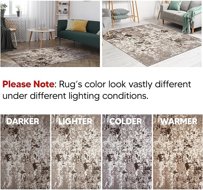 Keen Home Design Area Rugs - 3x5 Non-Shedding, Abstract Rugs for Kitchen, Living Room, Bedroom, Dining Room, Entryway - Size: 3' x 5', Multi