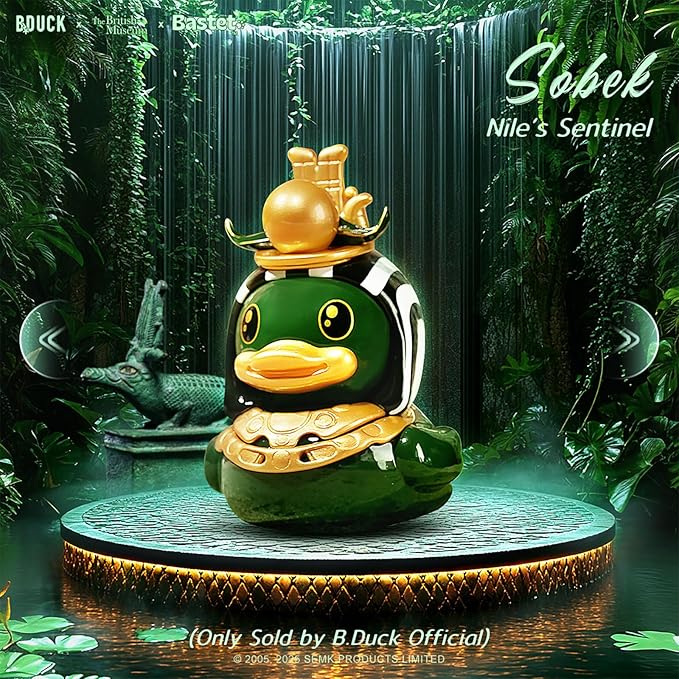 B.Duck x British Museum Blind Box, Egyptian God Collectible Duck Figurines Series,Home Decorations, Holiday Birthday Gifts (B.Duck x Bastet Series, Whole Set (6 Item))