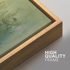 SIGNFORD Framed Canvas Print Wall Art Set Whimsical Green Wildflower Illustration Modern Art Decorative Nordic Nature for Living Room, Bedroom, Office - 24"x36"x2 Natural