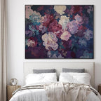 SIGNWIN 46"x60" Extra Large Framed Wall Art Bold Peony Bloom in Colorful Impressionist Style, Lush Floral for Home Living Room Bedroom Decor (Frame Assembly Required)