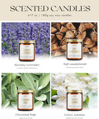 AOOVOO Candle Set - 4PC Scented Candles, 28 oz Soy Candles, Soy Candle for Home Scented, Lavender/Sandalwood/Jasmine/Sage