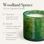 LAFCO New York Holiday Signature Candle, Woodland Spruce - 15.5 oz - 90-Hour Burn Time - Reusable, Hand Blown Glass Vessel - Made in The USA