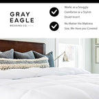 Gray Eagle Oversized King Comforter – Extra Large Synthetic Down Alternative Comforter – Ultra Soft Microfiber, All-Season, Lightweight & Fluffy – Hotel Quality, Machine Washable, White (120' x 98")