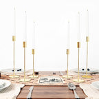 zeochyni Matte French Gold Candle Holders Set of 6, Elegant Candlestick Holders for Wedding Centerpieces Dining Tables Parties Home Decor Events, Taper Candle Holders Fit 3/4 Inch Candles