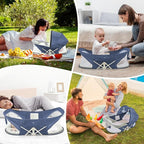 Portable Baby Bassinet Travel Baby Bed, Baby Cribs Travel Pod for Outdoors Baby Lounger Infant Travel Bed with Mosquito Net and Sunshade Canopy, Lightweight Washable