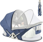 Portable Baby Bassinet Travel Baby Bed, Baby Cribs Travel Pod for Outdoors Baby Lounger Infant Travel Bed with Mosquito Net and Sunshade Canopy, Lightweight Washable