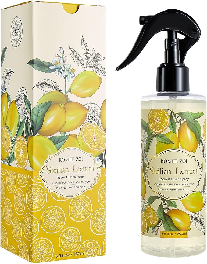 ROMIIE ZOI Room Spray Lemon, Air Freshener Spray Made with Natural Plant Extract, Scented Room Spray for Home Fragrance Fabric Spray Freshener 8.5 FL OZ