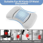 BALAPET Cooling Lumbar Support Pillow for Bed, Adjustable Shredded Memory Foam Lumbar Pillow for Sleeping, Relieve Back & Lumbar Pressure Perfect for Office Chairs Car Seats Beds, Grey