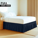 Utopia Bedding Full Elastic Bed Ruffle - Easy Wrap Around Ruffle - Microfiber Bed Skirt with Adjustable Elastic Belt 16 Inch Tailored Drop - Hotel Quality Bedskirt, Fade Resistant (Full, Navy)
