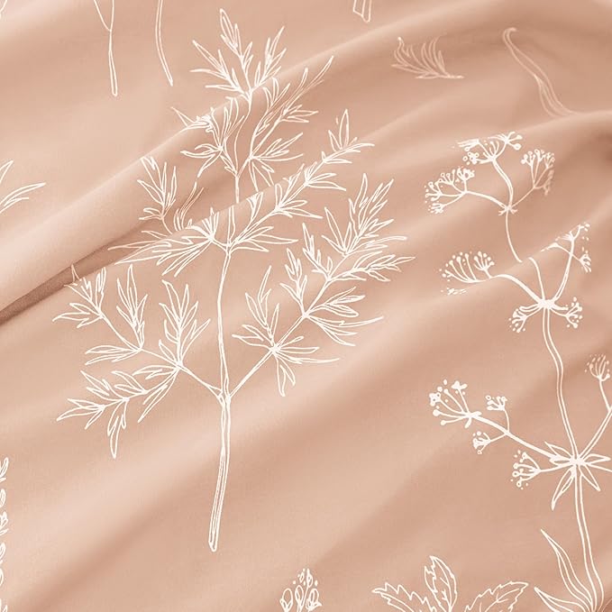 Love's cabin Dusty Rose Pink King Size Comforter Set - King Comforter Set, 3 Pieces Cute Floral Bedding Sets for All Seasons,1 Soft Reversible Botanical Flowers Comforter and 2 Pillow Shams