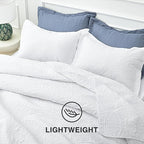 Love's cabin California King Size Quilt Bedding Set White Bedspreads - Cal King Summer Lightweight Bedspread Comforter - Coin Pattern Coverlet for All Season - 3 Pieces (1 Quilt, 2 Pillow Shams)