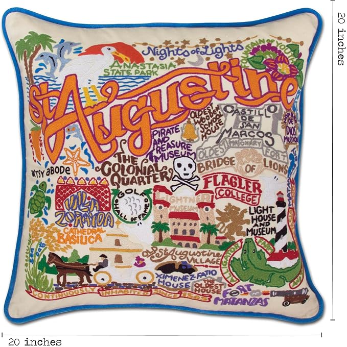 Catstudio St. Augustine Embroidered Decorative Throw Pillow