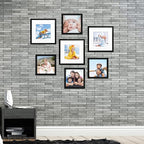 8x8 Picture Frames with Real Glass, Black Wooden Square Photo frame Set of 3, Displays 4x4 Picture With Mat or 8x8 Without Mat, Desktop & Wall Collage Frame set