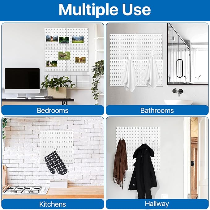 20 Pcs Pegboard Accessories Clips, White Pegboard Clips Metal Pegboard Photo Clip, Pegboard Clips for Hanging Photos, Wall Organize Storage Kitchen Bathroom Living Room Office