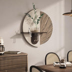 Troartos 3D Textured Neutral Abstract Wall Art with Vase, White and Brown Wall Decor with Rabbit Decoration, Minimalist Geometric Artwork for Living Room Hallway Dining Room Bedroom Office, 24x24 In