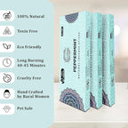 Peppermint Incense Sticks 100 gm Pack, Charcoal Free - 100% Natural,Organic Non Toxic Insence Sticks, Inscents Made with Flowers, Meditation Gifts for Spiritual Cleansing, Relaxation