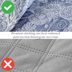 Southshore Fine Living, Inc. Twin XL Quilt Bedding Set, Dorm Bedding Essentials, 2-Sided Reversible, Stain Resistant, Machine Washable Paisley Bedspread, Twin XL Comforter w/Pillow Sham, Paisley Blue