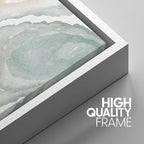 SIGNWIN Framed Canvas Print Wall Art Abstract Geode Soft Pastel Agate Slice Photography Modern Art Minimalist Black and White for Living Room, Bedroom, Office - 16"x24"x3 White