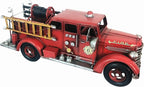 Retro Fire Truck Diecast Model - Metal Miniature Vehicles, Large Fire Fighting Truck Decor, 16.4'' Long