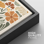 SIGNFORD Framed Canvas Print Wall Art Set Vintage Flower in Pastel Illustration Modern Art Decorative Nordic Nature for Living Room, Bedroom, Office - 24"x36"x2 Black