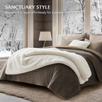 Luxury Faux Fur Throw Blanket, Soft Fluffy Faux Mink Blankets for Bed, Couch, Sofa, Thick Cozy Plush Warm Fur Throws with Reversible Velvet, Ivory Mink, 50"x60"