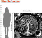 AACKart Tree of Life Tapestry for Bedroom Aesthetic Room Decor-Black and White Spiritual Tree Tapestry Wall Hanging with Sun Moon Star 59.1 x 51.2 inches