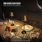 Modern LED CordlessTable Lamp,4000mAh Rechargeable Battery Desk lamp,3 Level Brightness Night Light,Minimalist Design, for Couple Dinner/Coffee Table/Restaurant/Bedroom(Gold&Black)