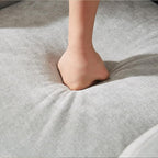 VKNOW Upholstered Dining Chairs, Modern Kitchen Chairs Dinner Chairs with 4 Casters, Linen Armchair for Bedroom Reading Room Living Room, Light Grey