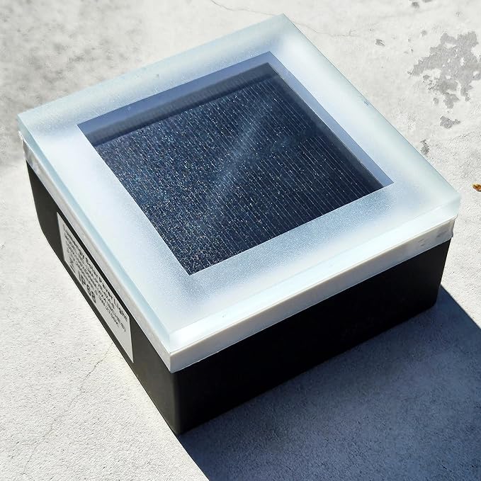 LUMENGY Solar Paver Light 4×4 inch (3.93 X 3.93), Up To 12 Hours Continues Lighting, Stainless Steel, Glare-Free Lighting For Driveways & Garden, 2700K Warm White, Waterproof & Drive-Over Rated. Ver 2