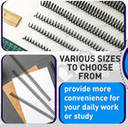 150 Pack Spiral Binding Coils, 4:1 Pitch Plastic Binding Coils Kit, 6 Different Sizes Spiral Coils for Binding 1/4", 5/16", 3/8", 1/2", 5/8", 3/4", Black Binding Spirals