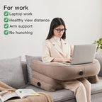 Inflatable Reading Pillow for Gaming, Portable Air Lap Desk Pillow, Adjustable Large Arm Rest Pillow, Crochet Pillow Support for Adult Kids Reading, Gaming, Playing or Sitting in Bed Sofa Floor