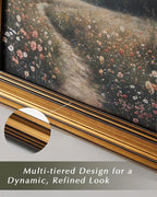 HUARCEY Gold Framed Vintage Wall Deocr for Living Room, Tree Rings Art Abstract Wood Grain Texture Bathroom Art Large Canvas Print Nature Inspired Farmhouse Pictures for Study Office Bedroom 16"x24"