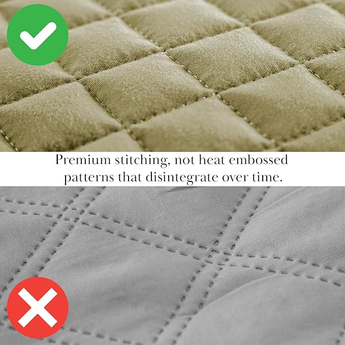 Southshore Fine Living, Inc. Oversized King Quilt Bedding Set, Taupe Quilt California/King Size Bedspread with 2 Matching Pillow Shams, Microfiber Soft & Cozy Bedding Coverlet, Taupe