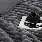 Amélie Home Faux Fur Throw Blanket for Couch, Ultra Cozy Fuzzy Fluffy Fur Luxurious Soft Striped Plush Gift Blankets for Family Sofa Chair Bed Living Room Bedroom, 60"x80", Ionic Wolf Gray