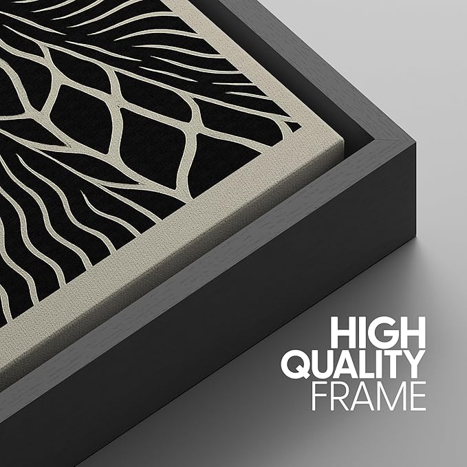 SIGNWIN Framed Canvas Print Wall Art Wildlife Portrait Giraffe, Elephant, and Bear Photography Modern Art Minimalist Black and White for Living Room, Bedroom, Office - 16"x24"x3 Black