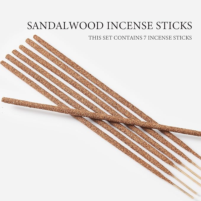 Sandalwood Incense Sticks – Handmade Natural Incense Sticks for Air Purification, Meditation, Focus, Work and Stress Relief Gifts