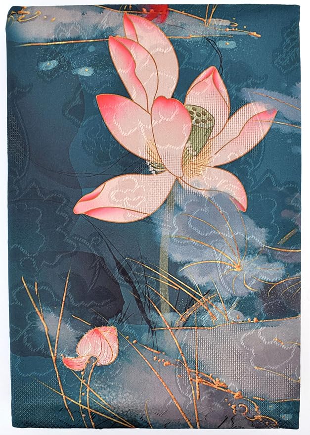 BLBMH A5 Book Covers for Paperbacks Book Cover Fit for 5.5x8.3 inch Adjustable Book Sleeve Cover for A5 Diary Books Fabric Softcover Protector for Notebook - Lotus A