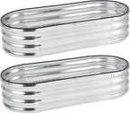 2 Pcs 4.5x2x1ft Oval Raised Garden Bed, Galvanized Raised Beds,Open-Ended Base Metal Raised Planter Beds,Planter Raised Boxes for Vegetables, Flowers,Tool-Free Asse,Rubber Edge