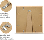 upsimples 12x12 Frame, Natural Solid Wooden Picture Frames, Display 8x8 with Mat or 12 x 12 Without Mat, Wall or Tabletop, 1 Pack, Natural