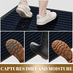 Yimobra Front Door Mat Outdoor Indoor Entrance, 100% Waterproof All-Season All Weather Doormat, Welcome Matt Outside Entry, Non Slip, Low Profile, Heavy Duty Patio Porch Floor Mats,36 x 24,Navy Blue