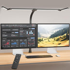 Office Home Desk Lamp,24W Super Bright Eye-Care Desk Lamp,Adjustable Gooseneck Office LED Task Light with Soft Non-Glare Lighting,Suitable for Studying,Reading (Black)