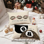 Leopard Star Lucky 8 Ball Throw Pillow Covers 20x12, Cheetah Print Room Decor, Trendy Funky Y2K Leopard Print Decorative Pillow Covers for Girls Room Dorm Apartment Home，Set of 2