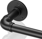 Curtain Rods for Windows 120 to 170, Heavy Duty Industrial Curtain Rods, Black Blackout Curtains Rod, Wrap Around Outdoor curtains rods for patio, 1 Inch Adjustable Drapery Pole 144-170"