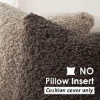 Foindtower 2 Pieces 24x24 Inch Chocolate, Faux Fur Throw Pillow Cover Accent Sherpa Pillow Fuzzy Soft Pillowcases Sheepskin Decorative Fleece Cushion Case for Bed Couch Living Room