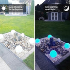 infray 12-Inch LED Ball Light, Solar Rechargeable Globe Light Color Changing Solar Globe Lamp IP67 Waterproof Outdoor Garden RGB Orb Light for Patio Pool Yard Bar Party Decorative Lighting