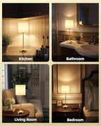 Cordless Table Lamp, 8000mAh, Dimmable, 2700K, Touch Control, Portable, LED, Wireless, Rechargeable, Battery Operated, Desk Lamp, Kitchen Lamp, Fabric Shade, for Dining Room, Bedroom, Living Room