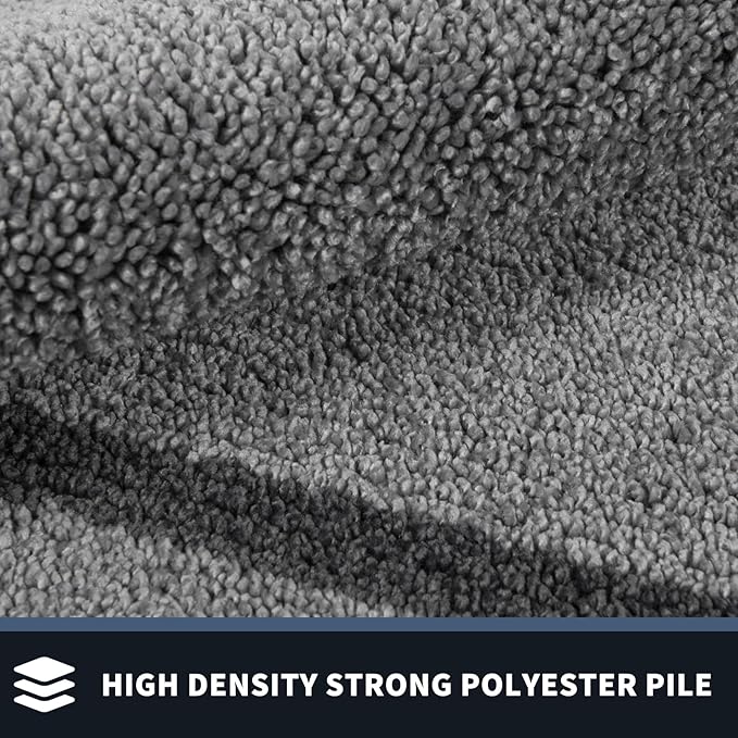 PURRUGS Dirt Trapping Door Mat 24" x 84", Non-Slip/Skid Machine Washable Entryway Rug, Shoes Scraper, Area Rug, Super Absorbent Welcome Mat for Muddy Wet Shoes and Paws, Light Grey & Dark Grey