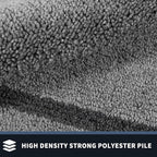 PURRUGS Dirt Trapping Door Mat 32" x 48", Non-Slip/Skid Machine Washable Entryway Rug, Shoes Scraper, Area Rug, Super Absorbent Welcome Mat for Muddy Wet Shoes and Paws, Light Grey & Dark Grey